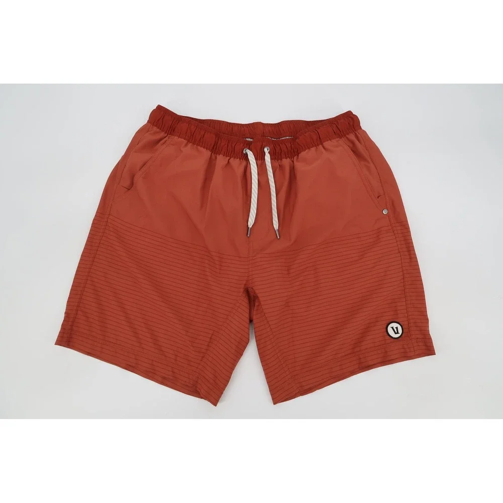 Vuori Kore Shorts Mens XL Terracotta Burnt Orange Lined Athletic V302